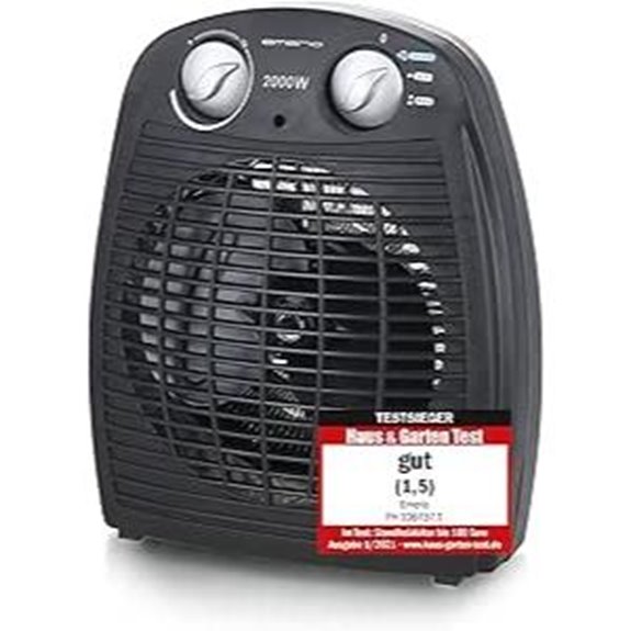 EMERIO FH-106737.2 Heizlüfter 2000 W Kühlgebläse Funktion Schwarz