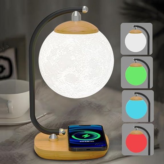 AoLa LED 3D Mond Tischlampe mit kabelloser Ladestation