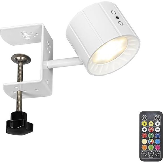 Verstellbare RGB-LED-Klemmleuchte mit Fernbedienung