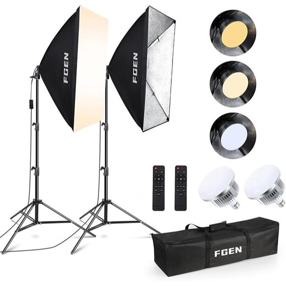 Softbox Lighting Kit with Adjustable Stand
