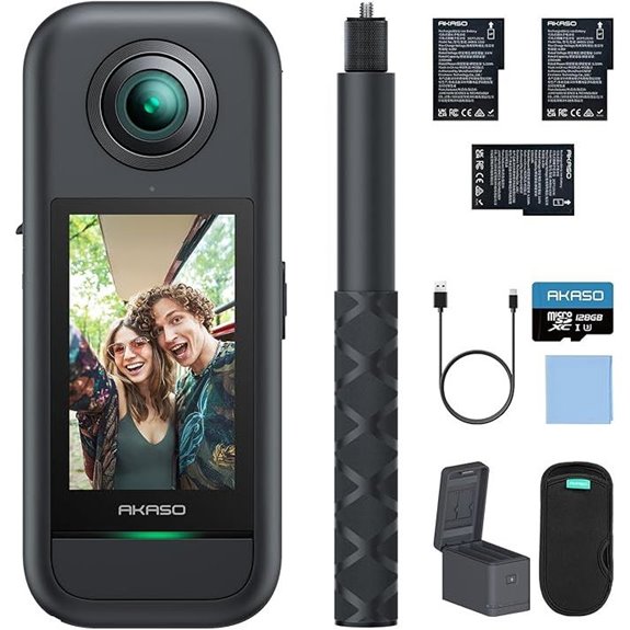 AKASO 360° Actionkamera-Set mit 128 GB Speicher