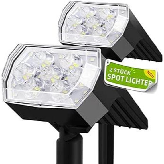 Antonki 2er-Pack Außen-Solarpfahllichter