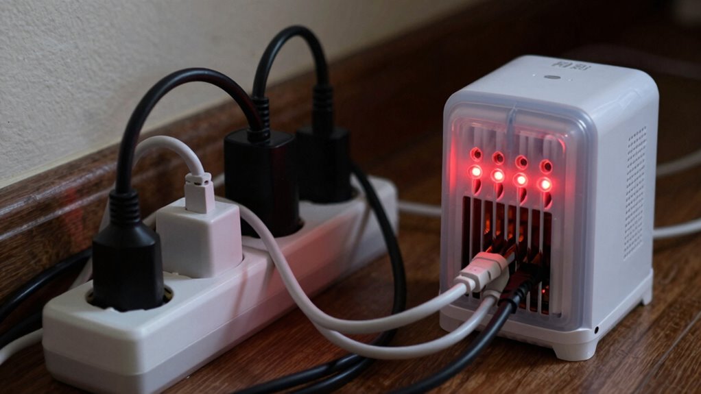 Vermeide es, Steckdosenleisten zu überlasten