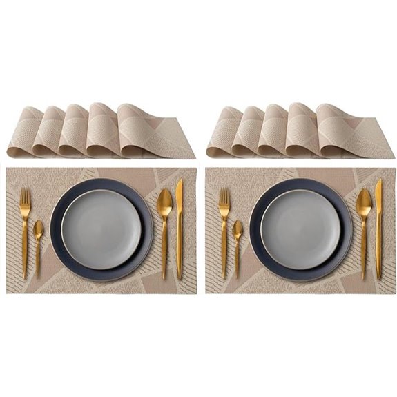 IPEA 6-Pack waschbare Beigefarbene Platzsets (45x30 cm)