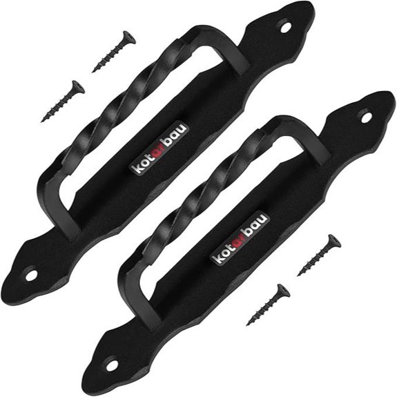 Kotarbau Schmiedeeiserner Türgriff Schwarz 190 mm