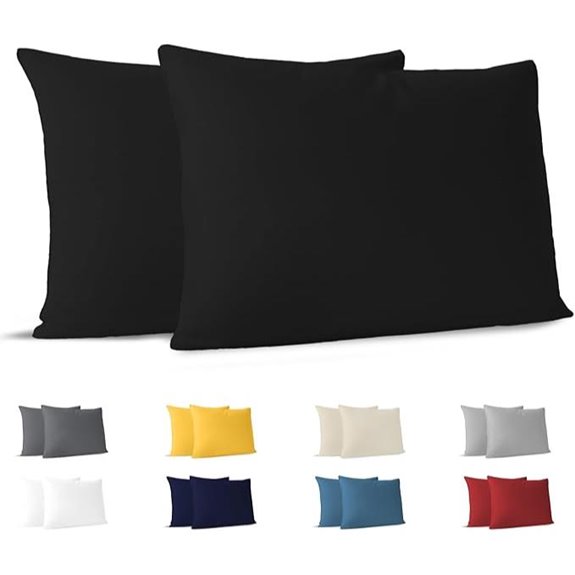 Dreamzie Baumwollkissenbezüge Set mit 2 Stück Schwarz