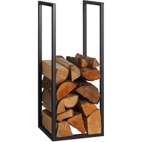 Relaxdays Metall-Holzschemel Rack Schwarz 75x30x30 cm