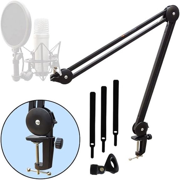 keepdrum MS138 Mikrofonarm Gelenk-Stativ für Mikrofone Schwarz