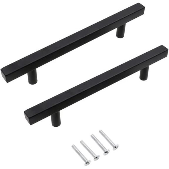 Schwarze Küchenschubladen-Griffe 2er-Pack Edelstahl T-Griffe