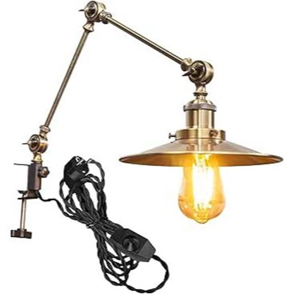 Retro-Klemmleuchte mit dimmbarer, bronzener Oberfläche