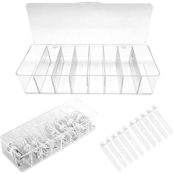 Kabel-Organizer-Box mit Schnüren und Fächern