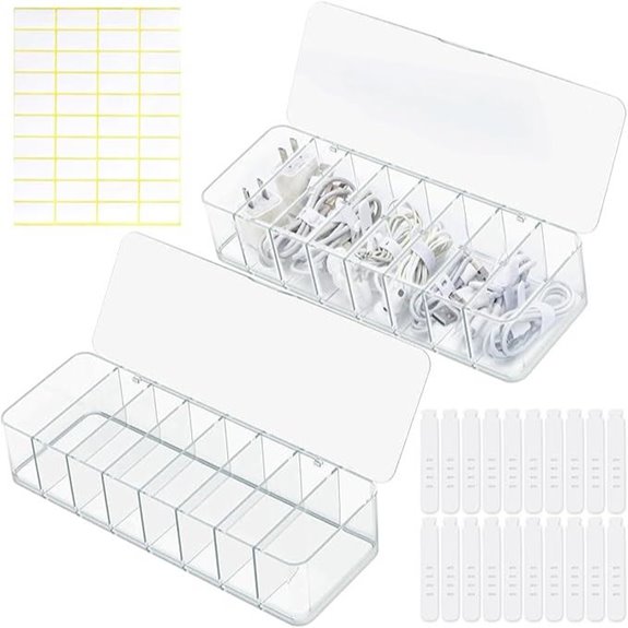 Kabel-Organizer-Box mit Fachböden und Klemmverschlüssen