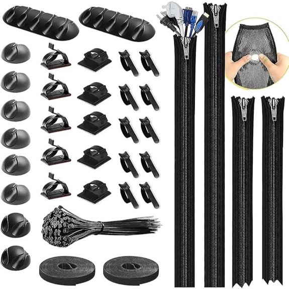 Kabel-Organisator-Set mit Clips und Verschlüssen