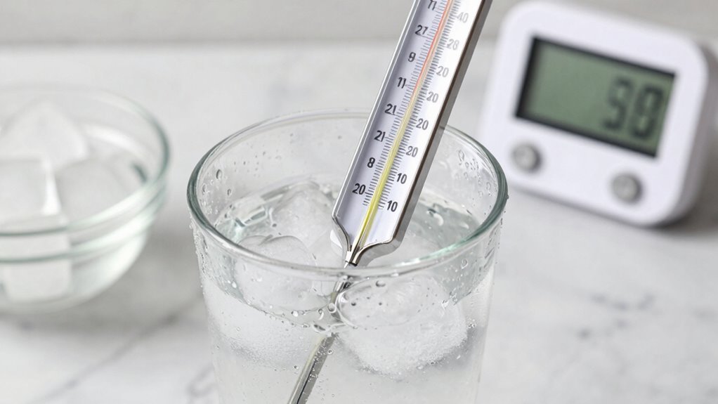 Kalibrieren Sie das Thermometer mit Eis