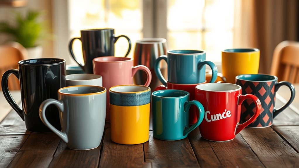 Auswahl einer funktionellen stilvollen Kaffeetasse