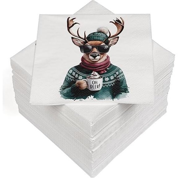 HEKU 100 Weihnachts-Elk Servietten 3-Lagen Aufnahmefähig