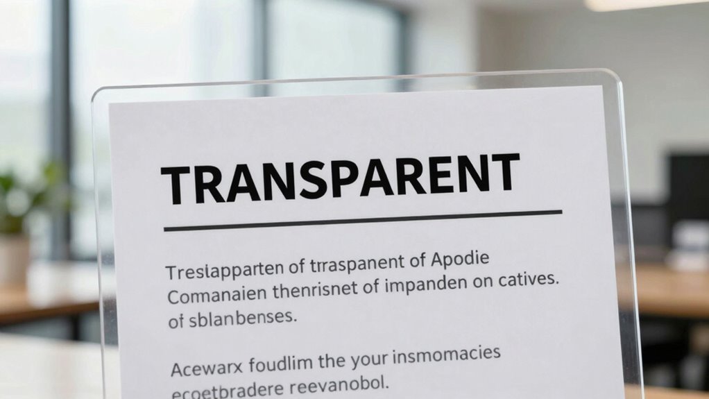 klare ehrliche Transparenz