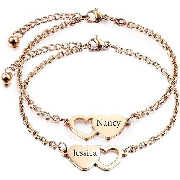 INBLUE benutzerdefinierte Herzarmbänder-Set für beste Freunde