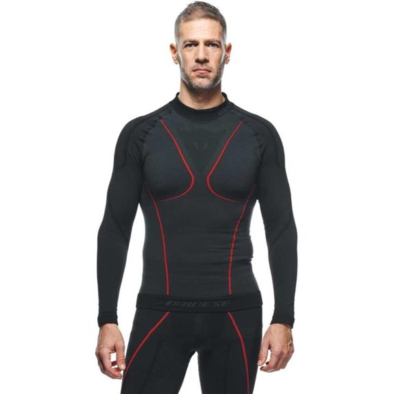 Dainese Funktionsunterhemd Thermo Langarm Schwarz Rot Basisschicht