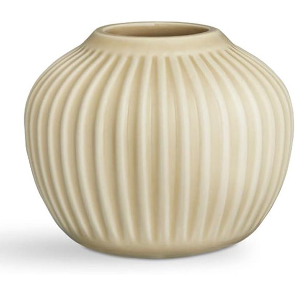 Kähler Hammershøi Vase Höhe 13 cm Danish Design for Flowers Handmade Sand