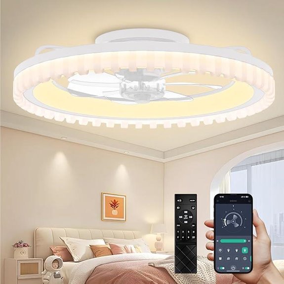 Dimmable Deckenventilator mit Licht und Fernbedienung