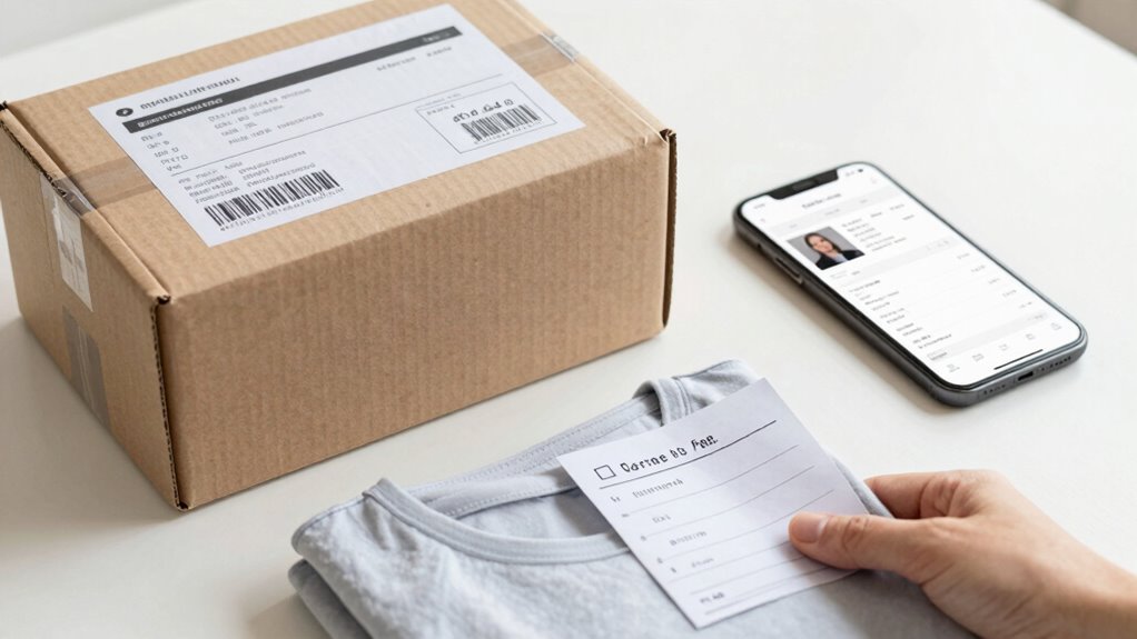 Dokumentverpackung und Versanddetails