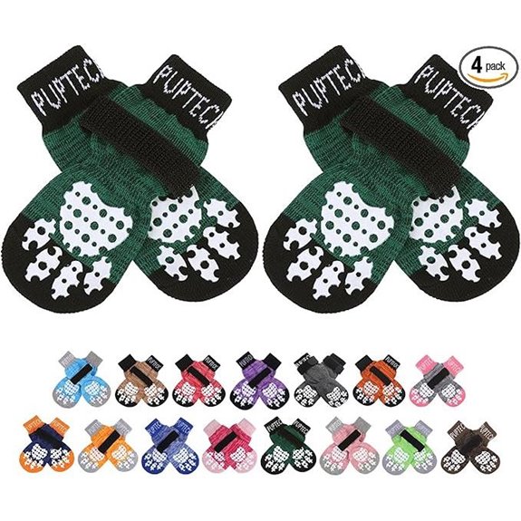PUPTECK Doppelseitige rutschfeste Hundesocken mit Straps
