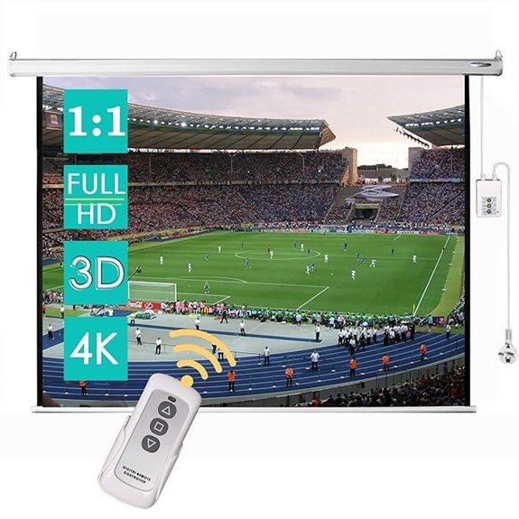 CCLIFE Elektrischer Projektionsschirm mit Montagekit