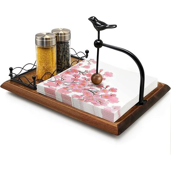 Eleganter Holznapfständer mit Vogelmotiv