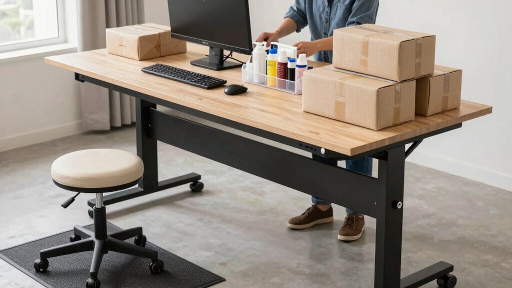 ergonomic packing station setup