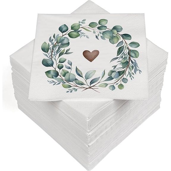 HEKU 100 Eukalyptus Herz Servietten 3-Lagen