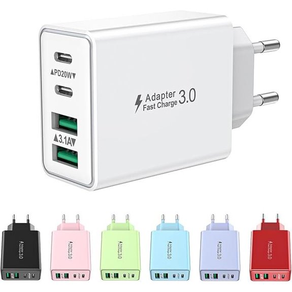 USB-C 4-Port Schnellladegerät für Telefone und Tablets