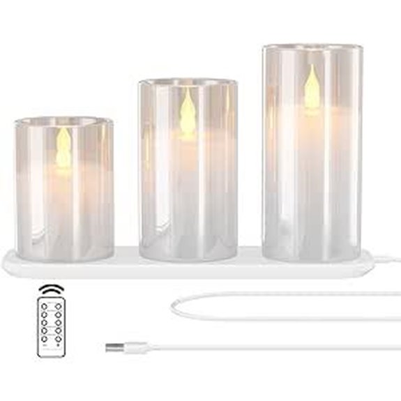 EXTSUD Flackernde LED-Kerzen mit Fernbedienung und Ladegerät