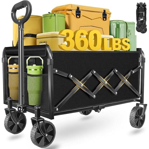 Zusammenklappbarer Wagen mit Rädern für Reisen und Lagerung