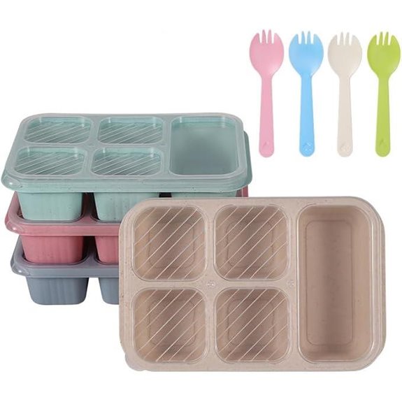 4-Pack Snack Bento Boxes mit Fächern und Deckeln