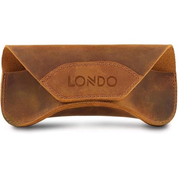 Londo echtes Leder Brillenetui mit Magnetverschluss