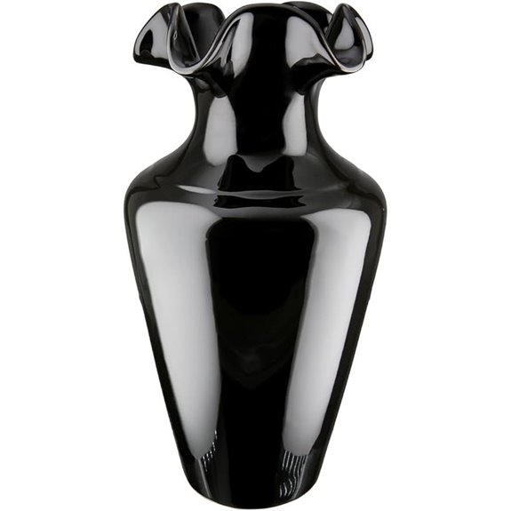 GILDE Irina Schwarz Keramik Konische Vase 40cm
