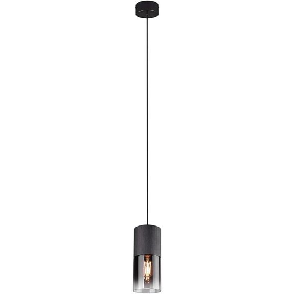 Robin Hängeleuchte mit Glas und schwarzem Finish
