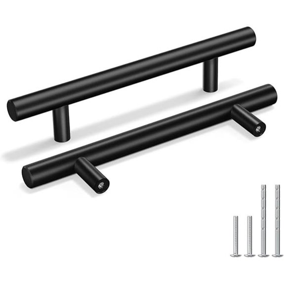Goldenwarm Schwarze Edelstahl Schubladen-Griffe (10 Stück)
