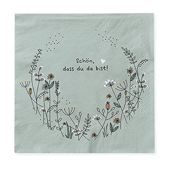 Graphic Workshop Servietten 20er Pack Grüner Blumenkranz
