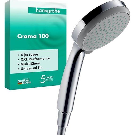 Hansgrohe Croma 100 Duschkopf mit 4 Strahlarten Anti-Limescale Chrom