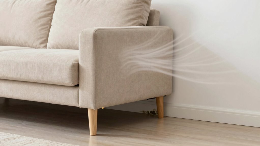 hidden mold behind furniture