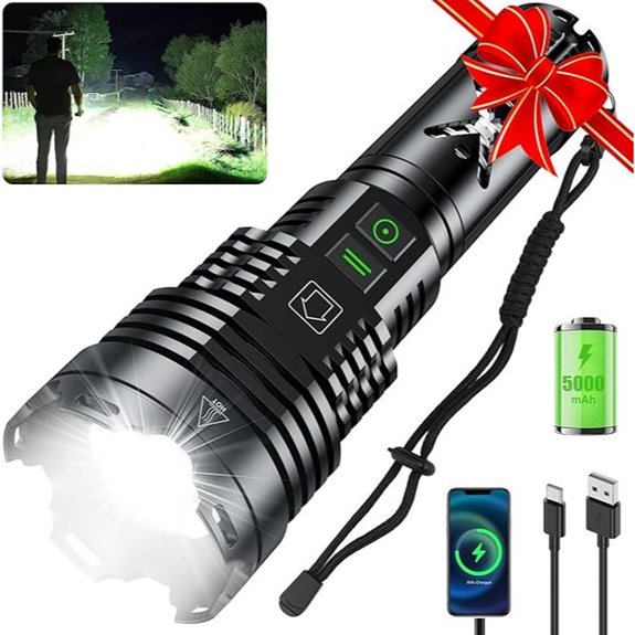 Hochhellige leistungsstarke wiederaufladbare taktische LED-Taschenlampe