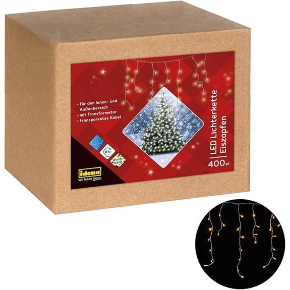 Idena 400 LED-Eiszapfenlichter mit Timer 10,27 m