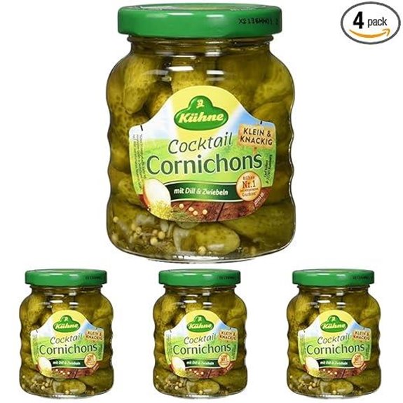 Kühne Dill- und Zwiebel-Cocktail-Gurken (4er-Pack)