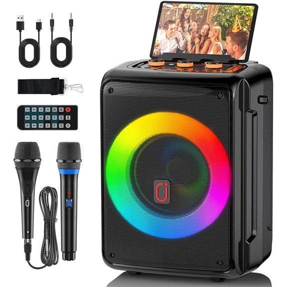 JYX D13 Karaoke-Maschine mit Mikrofonen und Lichtshows