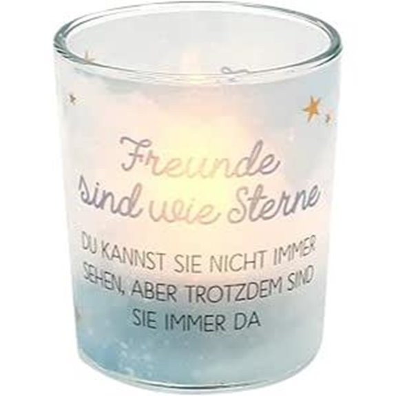 Laterne Glas mit Freunden Sind Wie Sterne Motiv