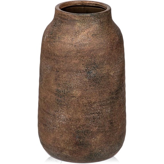 Briful Große Rustikale Keramikblumenvase Weiß 28 cm