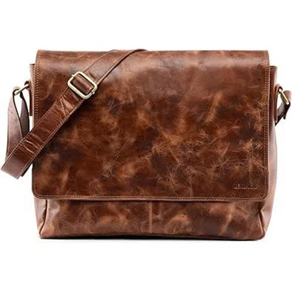 LEABAGS Ledertasche-Schultertasche für Männer & Frauen