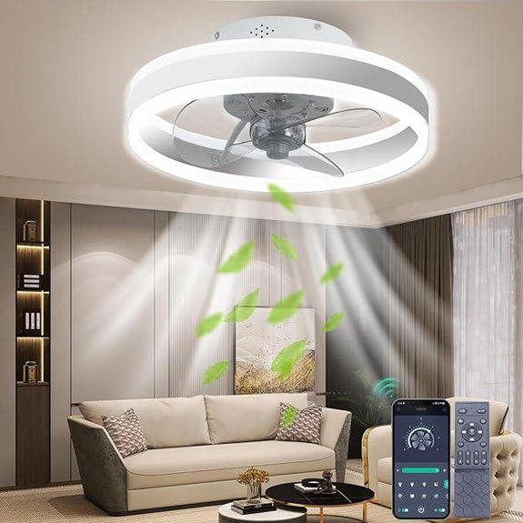 LED-Deckenventilator mit Licht, 6-Schritte-Geschwindigkeit, Fernbedienung